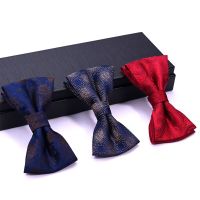 New thread cashew flower firework floral bow tie Mens jacquard yarn-dyed silk mulberry good silk bow tie Boys Clothing