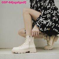 Agafgadf Inverno Nova Moda นิ้วเท้าทรงกลม Platafra Grossa Com Zíper Bezerro Sapatos Feminininino Botas De Couro