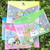 A4 Sumikko Gurashi โปร่งใส24ชิ้น/ล็อตที่เก็บเอกสารน่ารักกดกระเป๋าเอกสารเคสใส่ดินสอเครื่องเขียนอุปทานของขวัญสำหรับโรงเรียนสำนักงาน