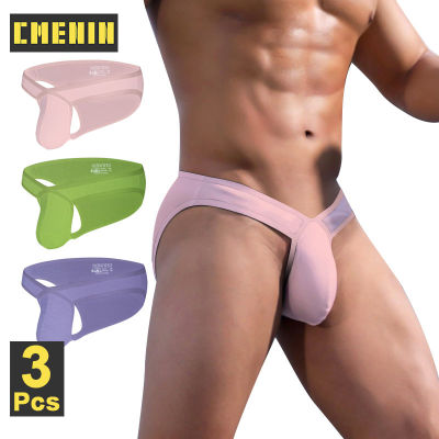 CMENIN ADANNU 3Pcs ใหม่ผ้าฝ้ายเซ็กซี่กางเกงในชายกางเกงในชายกางเกง Breathable Slip Jockstrap ชุดชั้นในชายชุดชั้นใน AD7209