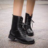 2023 New Arrival Black Boots Combat Military Boots Womens Motorcycle Gothic Punk Combat Lovers Boots Female Shoes Size 35-42