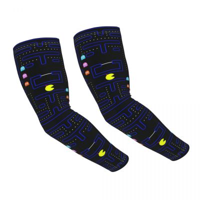 Geeks Arcade Doodle Game PacMan Console Arm Sleeves Warmer Men Women UV Sun Protection Tattoo Cover Up Sports Cycling Sleeves