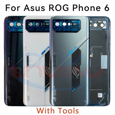 6.78 "อุปกรณ์ Asus ของแท้ ROG 6 6D เลนส์กล้องถ่ายรูปสำหรับฝาครอบแบตเตอรี่ Asus ROG Phone 6 Batman Edition ฝาครอบแบตเตอรี่ฝาหลัง