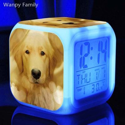 【Worth-Buy】 นาฬิกาปลุกไฟ Led 7สีสุดน่ารักสำหรับสุนัขฮัสกี้เรืองแสงนาฬิกาปลุกดิจิทัลสำหรับห้องเด็กนาฬิกาอิเล็กทรอนิกส์