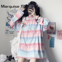 Marquise1997 เสื้อฮู้ด เสื้อแขนยาวอบอุ่น หลวมและสบาย ชิค แฟชั่น นุ่มนวล ทันสมัย WWY23000M5 41Z231008