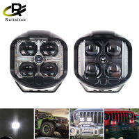 Side Shooter Light Off-Road Spot โคมไฟพื้นหลังสีแดง DRL ไฟเลี้ยว6นิ้ว LED ไฟเสริมสำหรับรถ ATV UTV