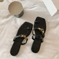 Hot sell Women Summer Chain Flats Slippers 2023 New Fashion Casual Shoes Slingback Walking Flip Flops Outdoor Beach Shoes Dress Slides