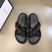 LV Shoes For Men Casual Comfortable Male Slides Mens Shoes Leather Soft Fashion Slippers Slides