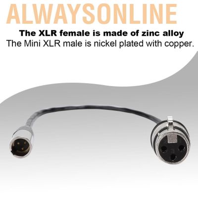 Alwaysonline Mini XLR 3pin Male to Female Audio Adapter Cable Stereo Cord Lead Wire