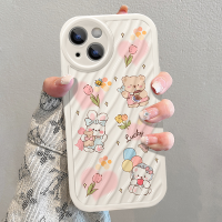 เคสสำหรับ IPHONE 11 PRO 11 PRO MAX IPHONE 7 8 7 PLUS 8 PLUS X XR XS MAX IPHONE 12 PRO 12 PRO MAX IPHONE 13 PRO 13 PRO MAX 14 14PLUS 14PRO 14PROMAX การ์ตูนน่ารักรอยเปื้อนกระต่ายป้องกันการหล่นเคสโทรศัพท์