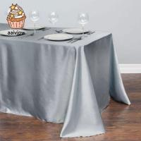 AAIV ผ้าปูโต๊ะผ้าซาตินหนาสำหรับตกแต่งตารางปกตารางปาร์ตี้สีทึบแต่งงาน