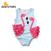 Anfuton mùa hè Flamingo Kid bé gái một mảnh đồ bơi Bikini Bộ Đồ Tắm Áo Tắm