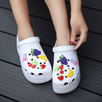 Summer Women Clogs Platform Garden Sandals Cartoon Fruit Slippers Slip On For Girl Beach Shoes Fashion Slides Outdoor