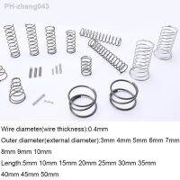 10PCS Compression spring stainless steel spring 0.3/0.4x3 4 5 6 7 8 9 10mmx5-50mm