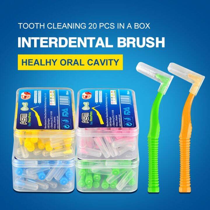 SPOT&COD Portable toothbrush 20PCS/BOX TEPE Angle Interdental Brushes