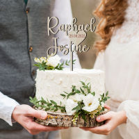 Personalized Couple Names Wedding Cake Topper Engaged Bridal Shower Anniversary Party Custom Wood Or Acrylic Modern Rusitic Cake Party  Games Crafts