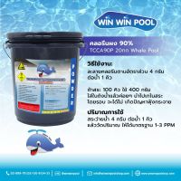 Chlorine Powder TCCA 90% Whale Pool ขนาด 20kg คลอรีนผง บำบัดน้ำให้ใสสะอาด ฆ่าเชื้อโรค กำจัดแบคทีเรีย ไวรัส เชื้อรา ตะไคร่น้ำ