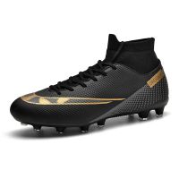 Mens Football Boots TF/FG High Top Foot Field Special Training Shoes Comfortable Non-Slip Sneakers Breathable Football Shoes