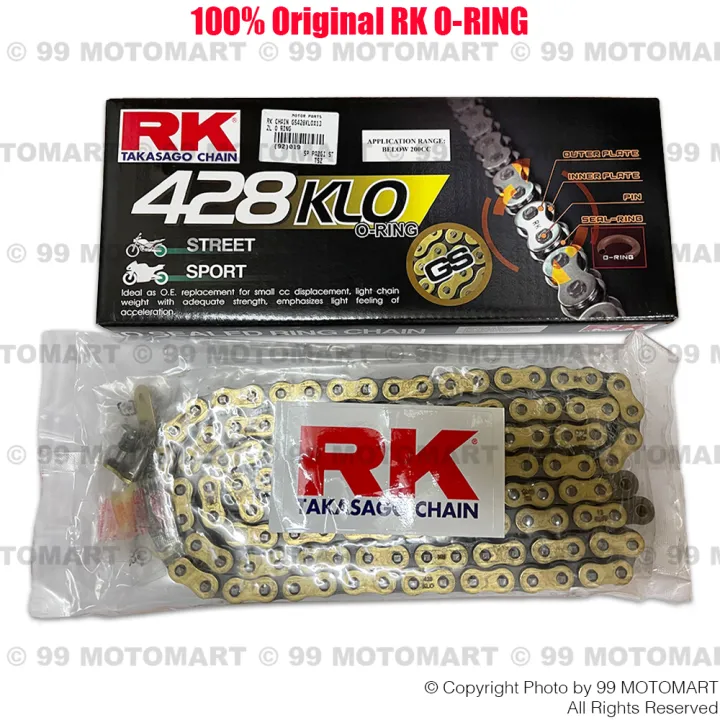 Rk Chain Gs 428 Klo O Ring Gold Chain Motorcycle Rantai Gold Motor Lc135 Y15zr 125zr Ex5 Oring Chain Gs428klo Klo Chain Lazada