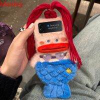 3D เคสโทรศัพท์ของขวัญเด็กผู้หญิงลายนางเงือกผ้ากำมะหยี่น่ารักสำหรับ Samsung Galaxy Z Flip 3 4เคส1 2 Z Flip3 Zflip3ฤดูหนาวผมนุ่มปกแข็ง