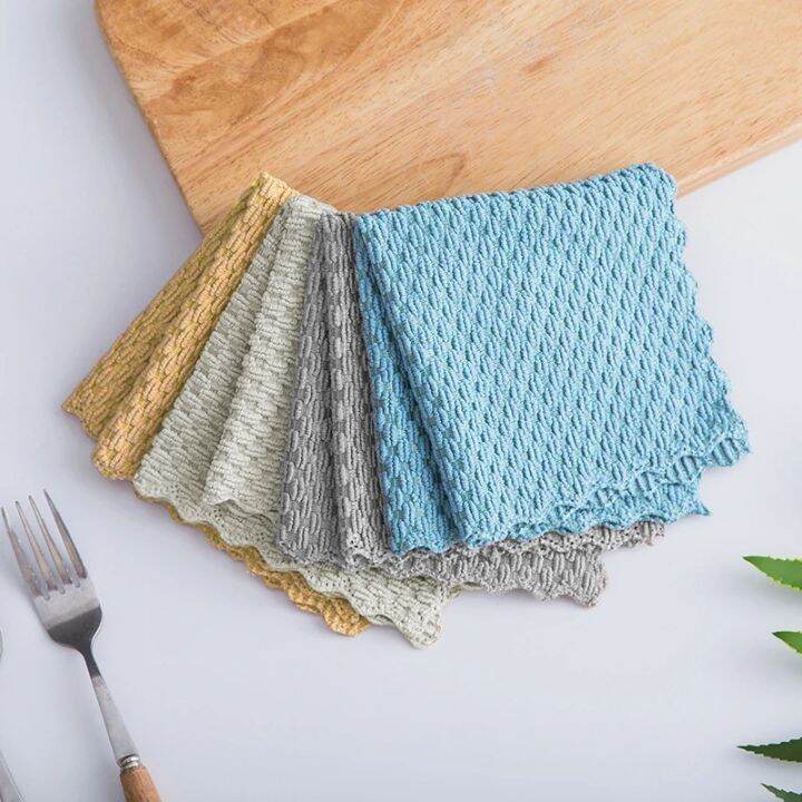 1-3-5pcs-cleaning-towel-anti-grease-rags-cleaning-polyester-nylon-cloth-multifunction-kitchen-supplies-wiping-home-washing-dish