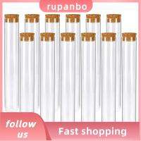 RUPANBO039392692 12ชิ้น25 × 200มม. หลอดแก้วทดลองใสกล่องถนอมอาหารปฏิบัติอุปกรณ์สำหรับห้องปฏิบัติการพืชเกลืออาบน้ำตกแต่งงานปาร์ตี้