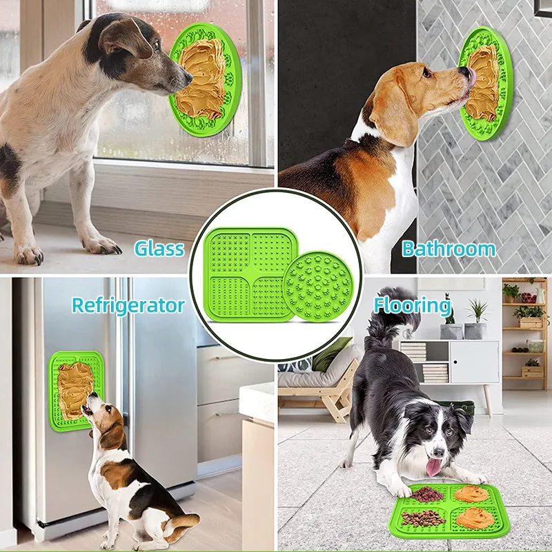 Dog Crate Licking Tray Pet Food Container Licking Pad Cat Molar