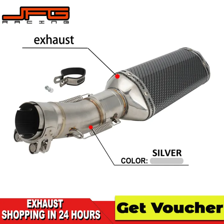 JFG RACING motorcycle Exhaust Muffler Pipe for Ninja 400 Z400