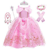 เด็กชุดเจ้าหญิงสาวฤดูร้อนเสื้อผ้าแฟนซีปาร์ตี้สาว Aurora Rapunzel Cinderella Sleeping Beauty Christmas Carnival Costume