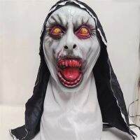 The สยองขวัญ Nun หน้ากากยางผ้าคลุมศีรษะ Valak Cosplay สำหรับเทศกาลฮาโลวีนเทศกาล Headpiece Costumehood ยางเลือดอุปกรณ์ประกอบฉาก