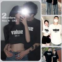 KD โกดังไทย เสื้อยืดคอกลมแขนสั้น สกรีนลาย Value 2 สี แบบตัวสั้นและยาว