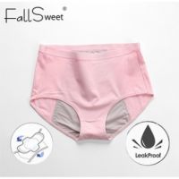 FallSweet 3Pcs Plus Size Period Panties Leak Proof Menstrual Underwear Women Cotton Physilogical Briefs High Waist Panti
