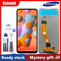 Salmatt จอ6.4นิ้วต้นฉบับสำหรับ Samsung Galaxy A11 SM-A115F ชิ้นส่วนจอสัมผัสแอลซีดีของเครื่องแปลงดิจิทัลอะไหล่ซัมซุง Samsung Galaxy A11แอลซีดี A115