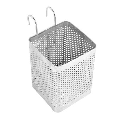 Stainless Steel Chopsticks Holder Hanging Cutlery Drying Basket Tableware Drainer with Hooks Kitchen Utensil