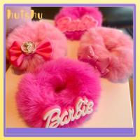 HUISHU ตุ๊กตาผ้าพลัฌ ตุ๊กตาบาร์บี้ scrunchie สีทึบทึบ แฟชั่นสำหรับผู้หญิง เชือกรัดผม ที่มัดผม หางม้าหางม้า ยางรัดผม สำหรับผู้หญิง