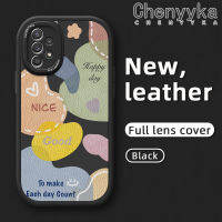 Chenyyka เคสโทรศัพท์หนังดีไซน์ใหม่ปลอกสำหรับ Samsung 5G A52 4G A52 5G เคสลายการ์ตูนแฟชั่นสีสันสดใสเคสซิลิโคนนิ่มคลุมเต็มเคสกันกระแทกเคสป้องกันเลนส์กล้อง