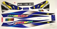 สติ๊กเกอร์ WAVE110i ปี2019 ลายฉลาม PVCเนื้อเหนียวกันน้ำ เคลือบเงาแท้