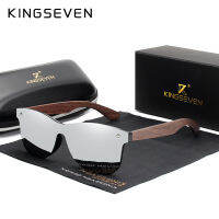 KINGSEVEN Luxury Walnut Wood Sunglasses Polarized Wooden Brand Designer Rimless Mirrored Square Sun Glasses For WomenMen