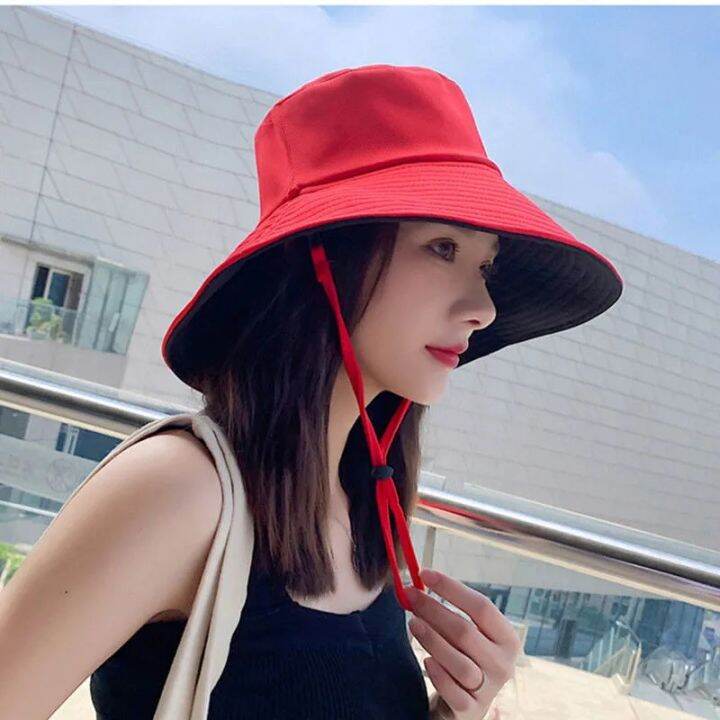 hot-summer-foldable-bucket-hat-unisex-women-outdoor-sunscreen-cotton-fishing-hunting-cap-double-side-sun-prevent-hats-bucket-hat