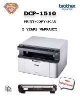 Brother DCP-1510 เลเซอร์ ขาว-ดำ (พิมพ์ สแกน ถ่ายเอกสาร) รับประกัน 2 ปี