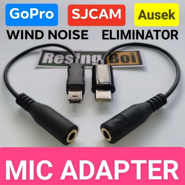 Mic Adapter for GoPro/SJCAM/Ausek TRS/TRRS 3.5mm female to Mini USB /Micro USB/Type C Lazada PH