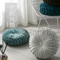 European style Round Seat cushion Luxury velvet Daisy pleated sofa cushion floor For Home Decor Ins Car chair Office bed Thick