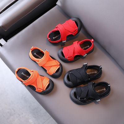 Children Summer Sandals 2022 New Boys Girls Beach Shoes Baby Soft-soled Cute Candy Color Breathable Cloth Sandals