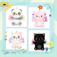 AIXINI Plush Toys Kawaii PandaAxolotlCat with Rainbow Wing Stuffed Animals Plushie Doll Soft Cartoon Hugging Toy Gifts for Kid2023