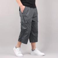 Mens Cargo Shorts Summer Loose Casual Pants Elastic Waist Large Size Outdoor Jogging Sweatpants Trend Multi Pockets