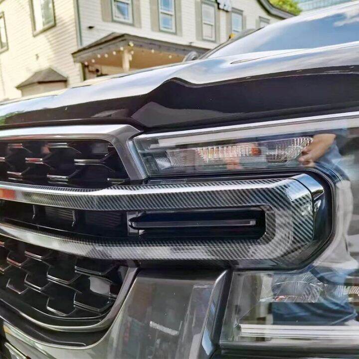 For Ford Ranger T9 2023 2024 ABS Carbon Fiber Exterior Car Head Front