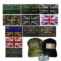 ♣ Infrared Reflective IR United Kingdom Flag Embroidery Patch Green Great Britain National UK GB Flags Patches Embroidered Badges