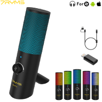 7Ryms Gaming USB Microphone Desktop Condenser Podcast Microfono Recording Streaming Microphones With Breathing Light SR-AT10