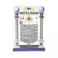 Retro อะไรเป็น Masonic Mason โลโก้โลหะที่กำหนดเอง POEM Master Mason Mason ป้ายดีบุกบาร์ผนังอาร์ตเดคโค 20 * 30 ซม