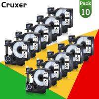 10PK Cruxer 12เทปป้ายชื่อขนาดเป็นมิลลิเมตรใช้ได้กับ Dymo D1 45010 45013 45021ตลับหมึกสำหรับเทปทำป้าย150 200 250เครื่องพิมพ์ฉลาก